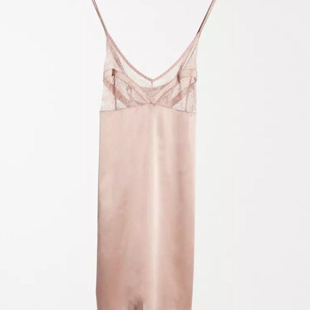 Gossard Lace Top Slip Dress with Seaming